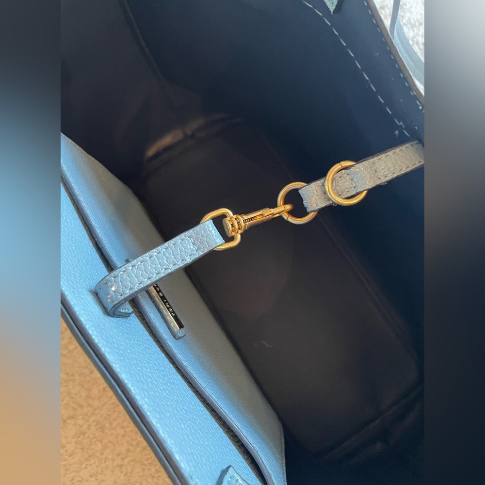 Tory Burch Sky Blue Leather Tote Bag - Picture 11 of 16